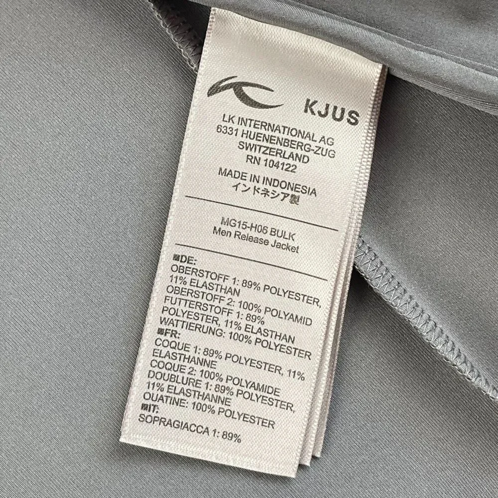 KJUS Release Jacket Men Large Grey Full‎ Zip Performance Golf Ventilated NWOT